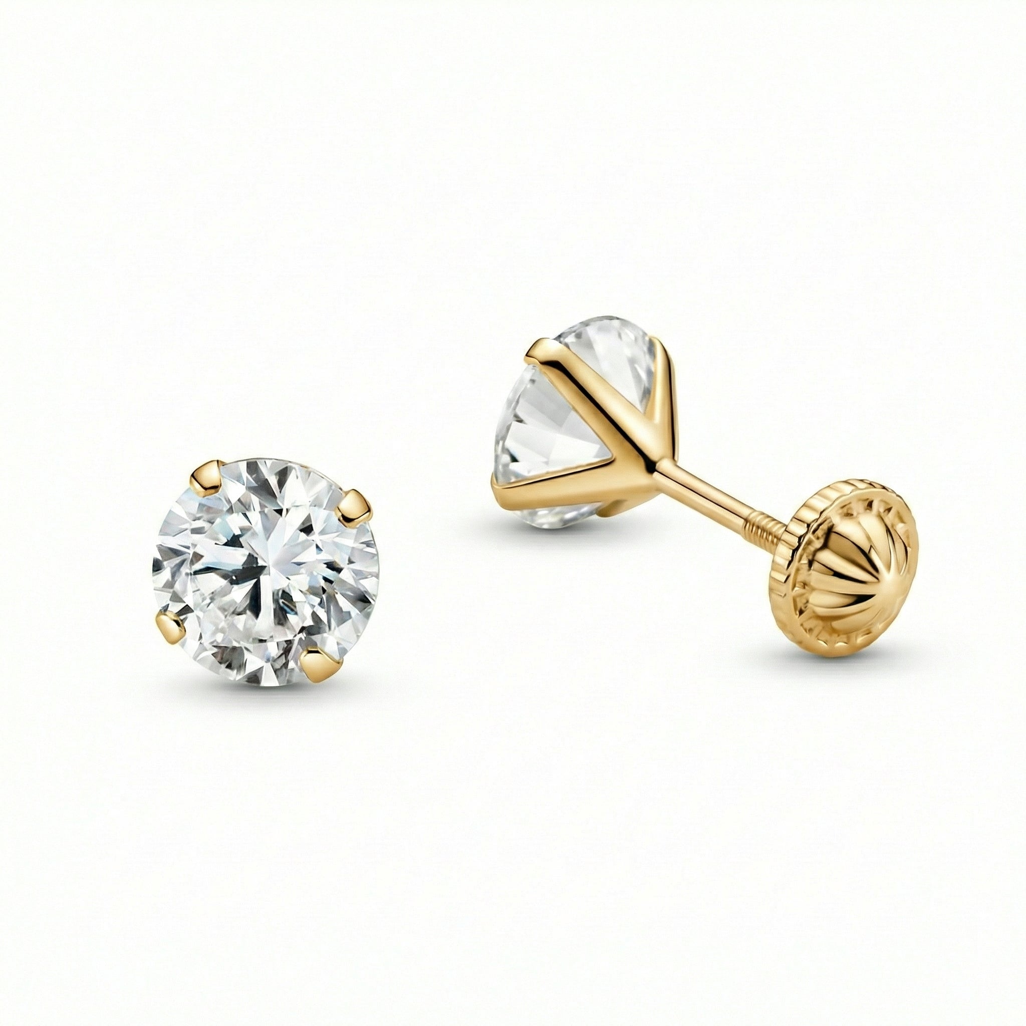 14K Solid Gold Stud Earring