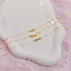 Family Birthstone Necklace - 18K Gold Vermeil - Glamour Jewelry House