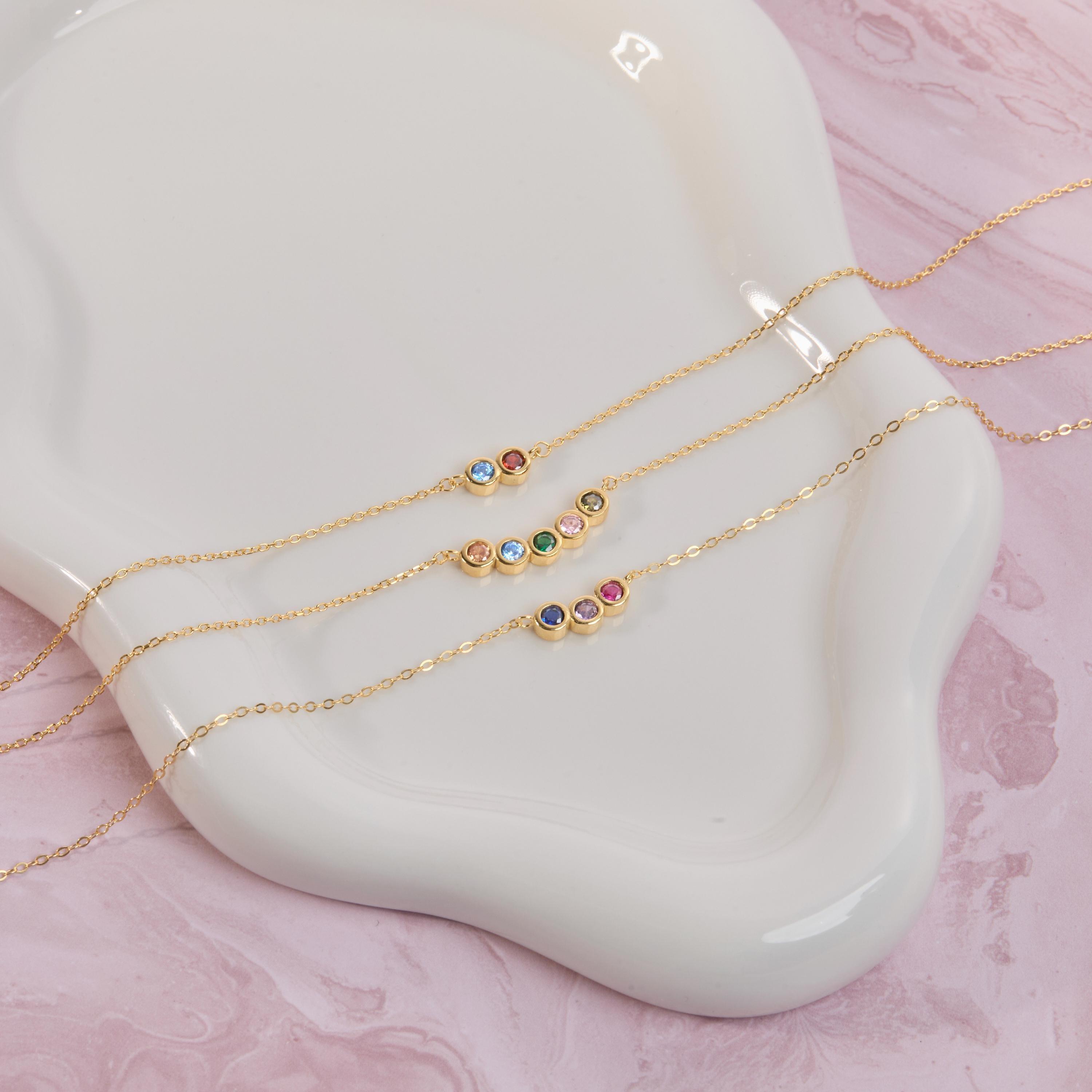 Family Birthstone Necklace - 18K Gold Vermeil - Glamour Jewelry House