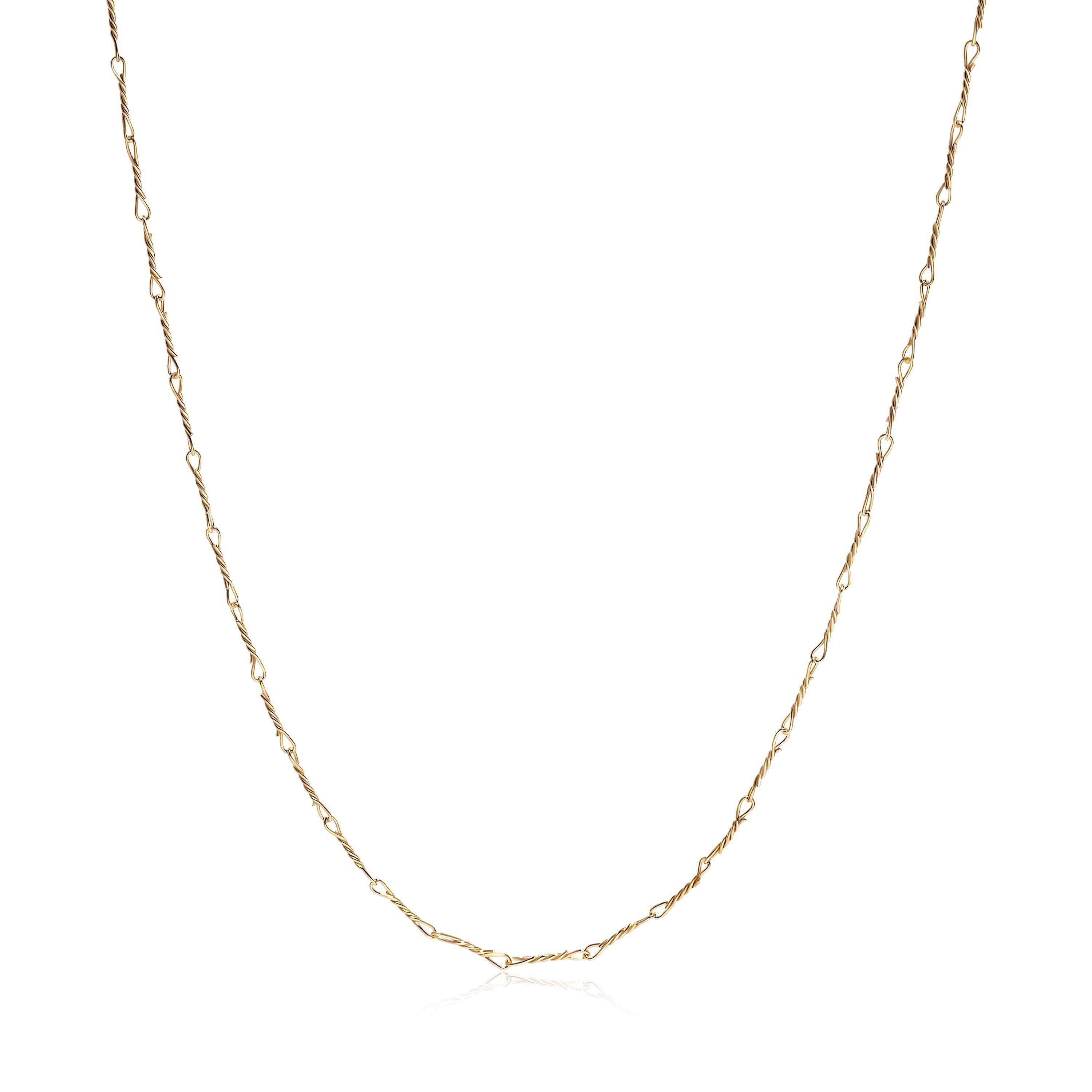 Gold Dainty Twist Layering Chain in 18K Gold Vermeil. Tarnish-resistant, perfect for daily wear.