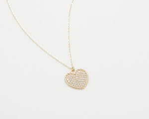 Pave Heart Necklace - 18K Gold Vermeil - Glamour Jewelry House