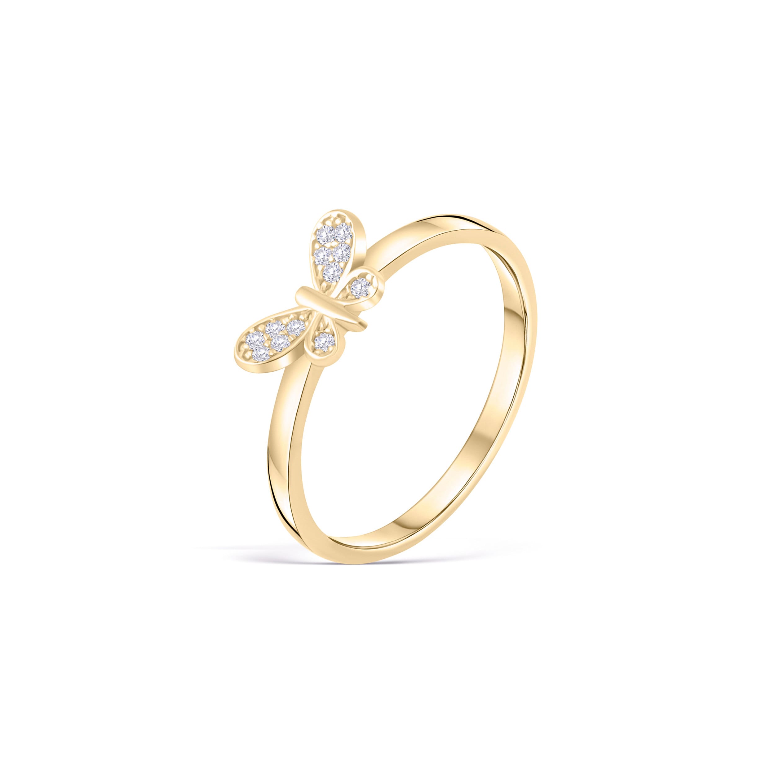 Pave Butterfly Ring - 18K Gold Vermeil - Glamour Jewelry House