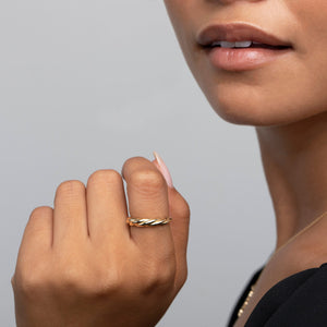 Twisted Rope Ring - 18K Gold Vermeil - Glamour Jewelry House
