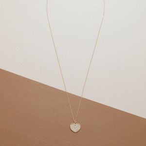 Pave Heart Necklace - 18K Gold Vermeil - Glamour Jewelry House