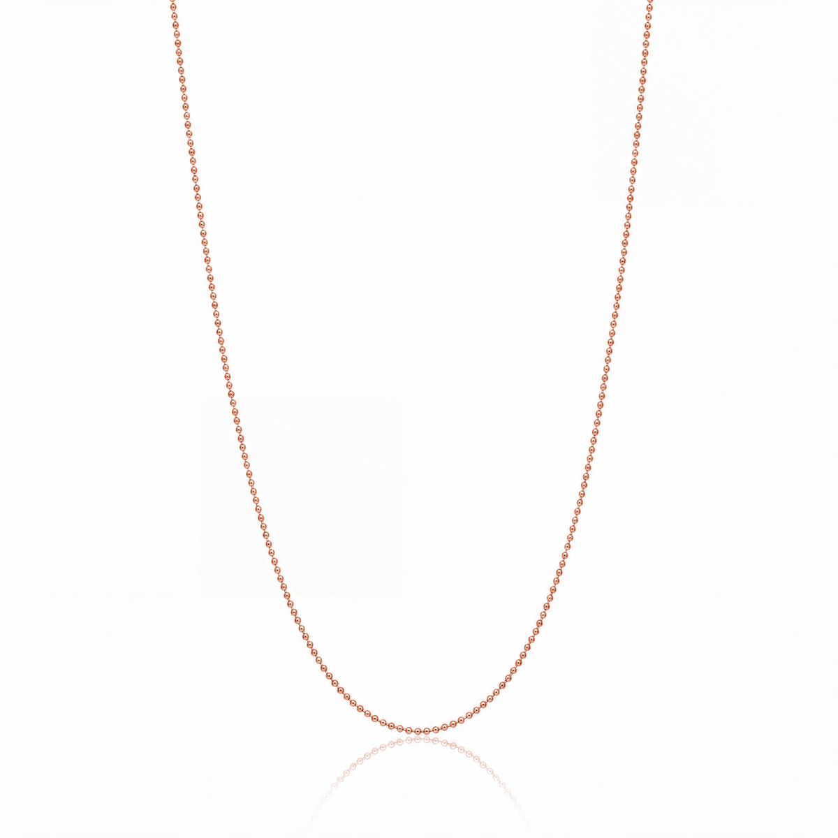 Ball Chain Necklace in rose gold — 1 mm bead chain.