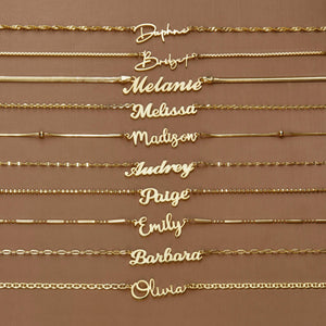Name Necklace with Italian Chains - 18K Gold Vermeil - Glamour Jewelry House