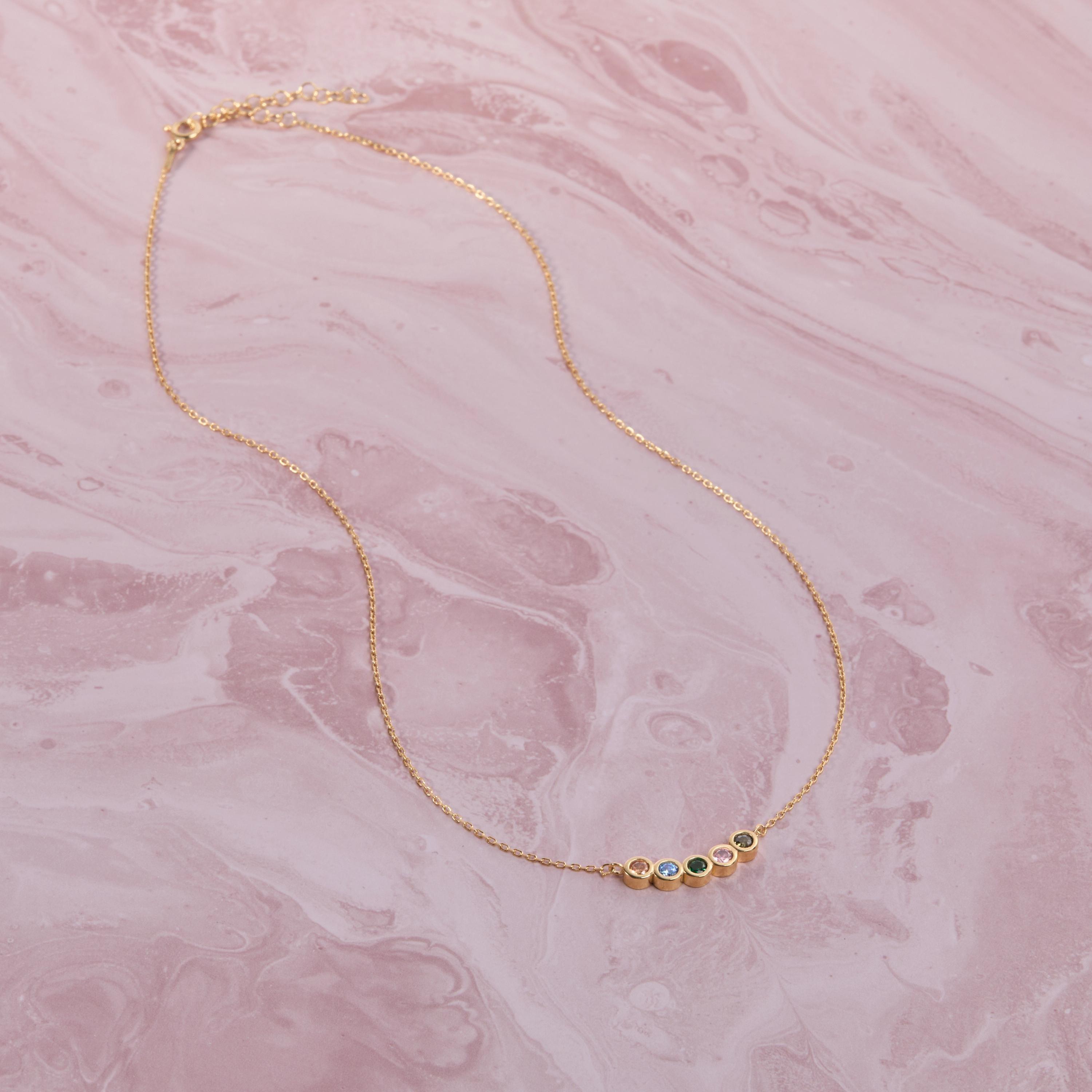 Family Birthstone Necklace - 18K Gold Vermeil - Glamour Jewelry House