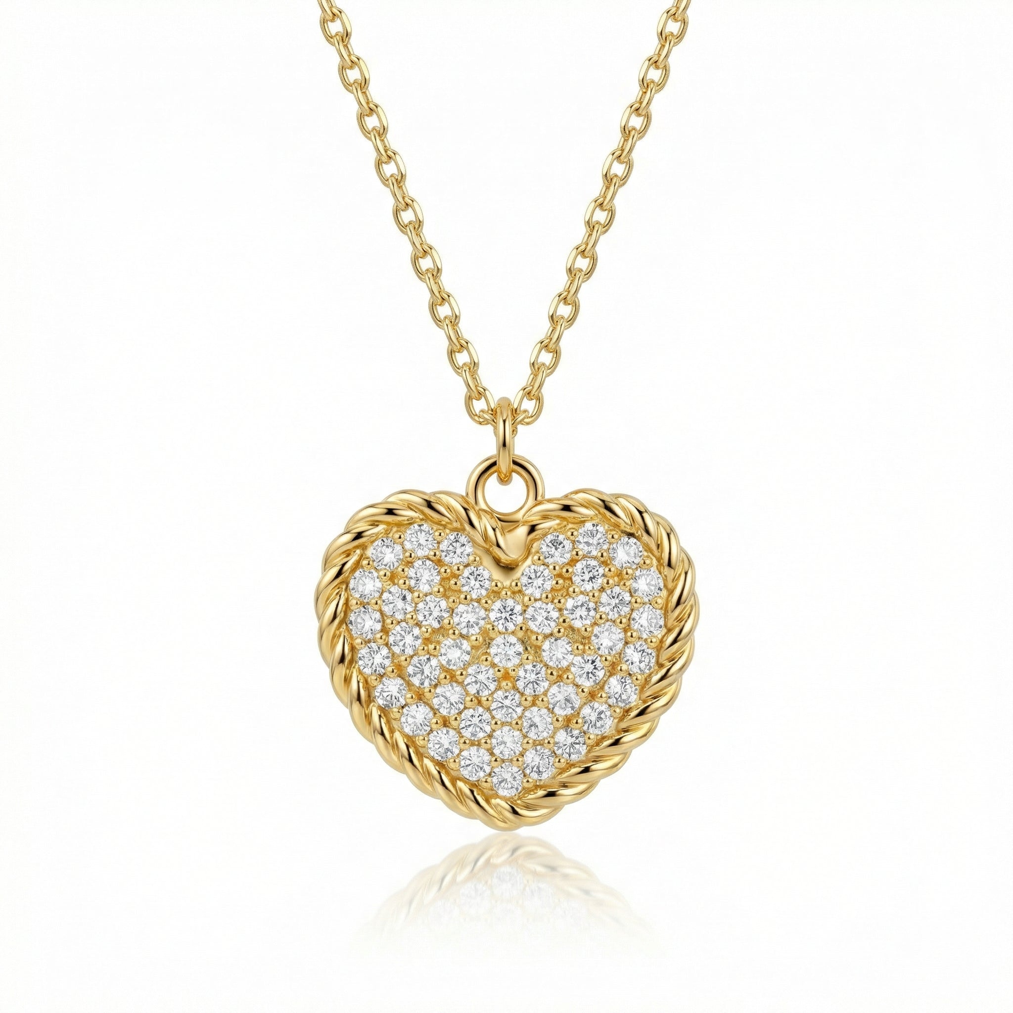Heart Necklace in 18K Gold Vermeil. Tarnish-resistant, perfect for daily wear.