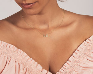Initial Necklace with a Heart - 18K Gold Vermeil - Glamour Jewelry House