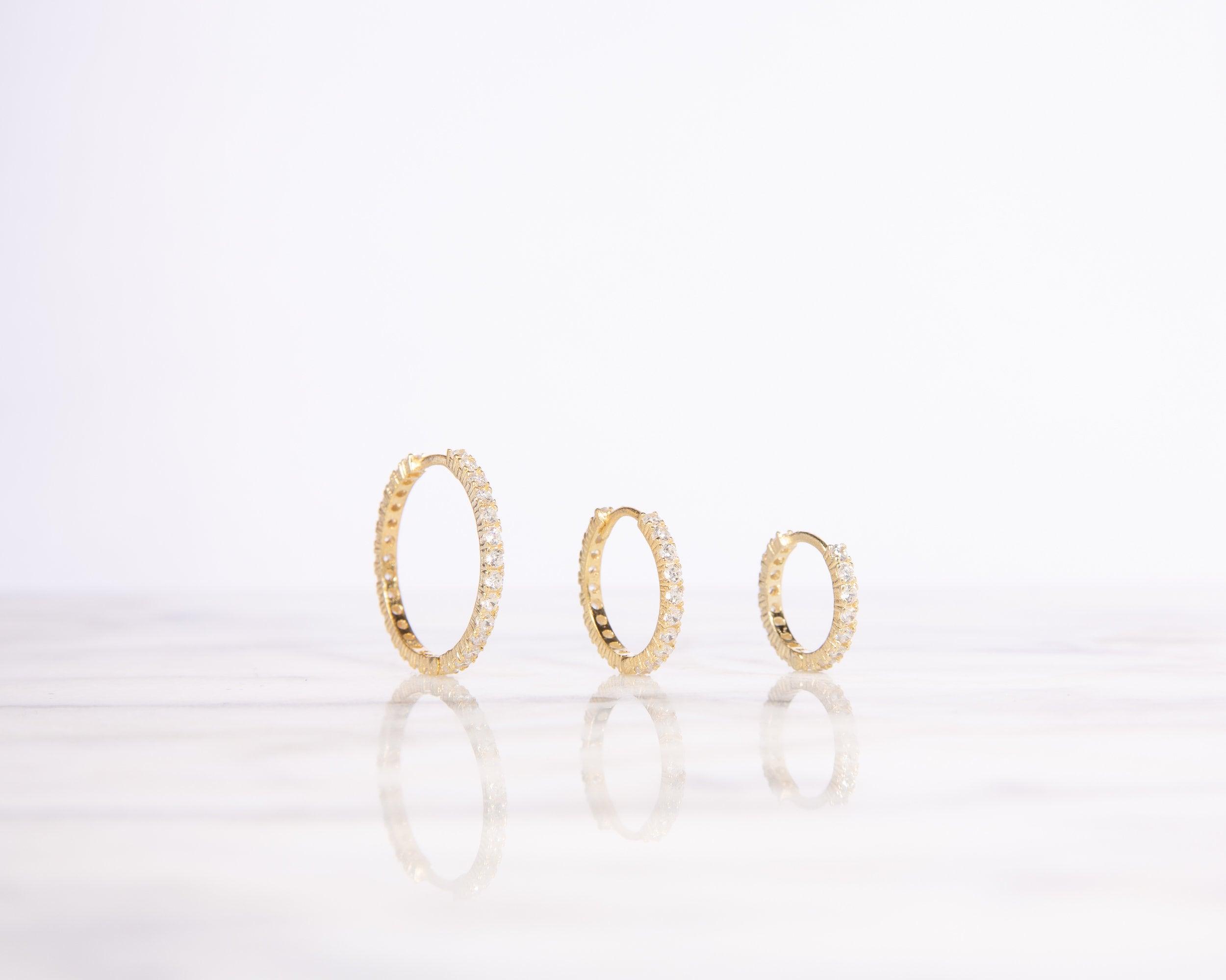 Pave Hoop Earring - 18K Gold Vermeil - Glamour Jewelry House