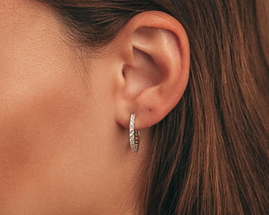 Pave Hoop Earring - 18K Gold Vermeil - Glamour Jewelry House