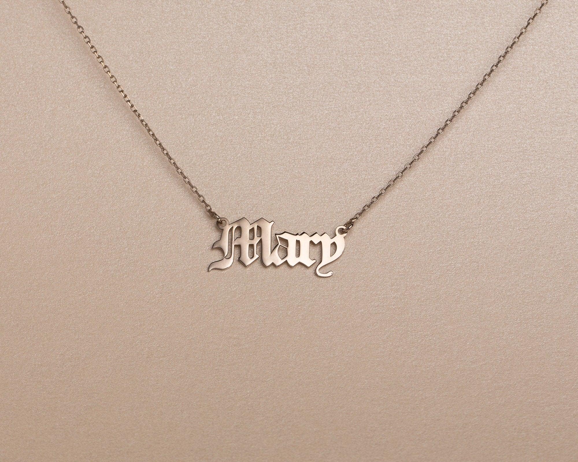 Old English Name Necklace - 18K Gold Vermeil - Glamour Jewelry House