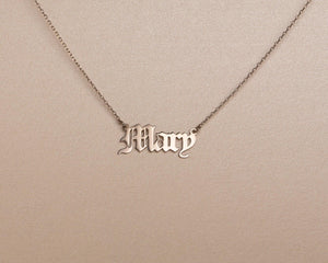 Old English Name Necklace - 18K Gold Vermeil - Glamour Jewelry House