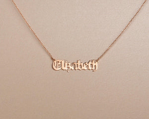 Old English Name Necklace - 18K Gold Vermeil - Glamour Jewelry House