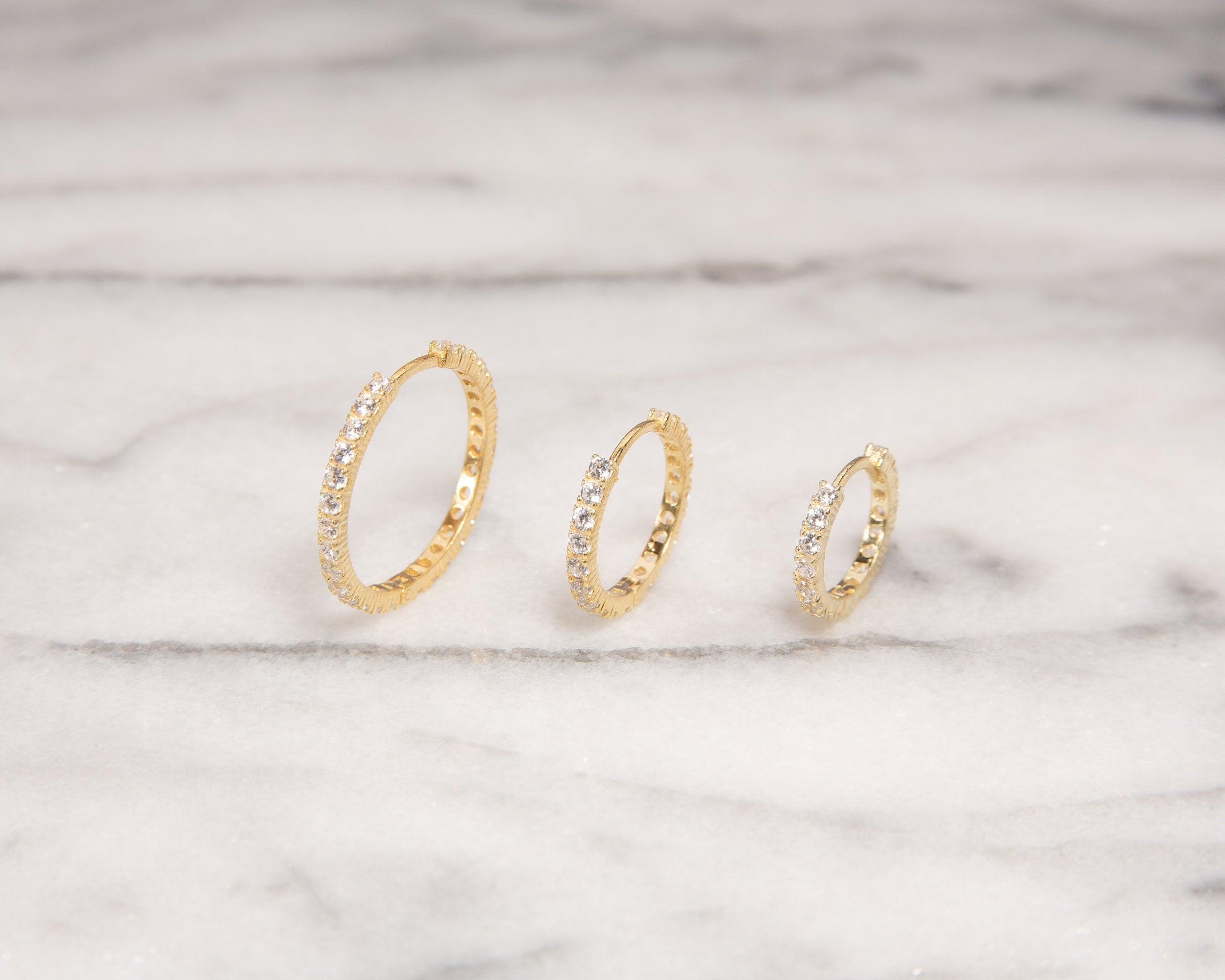 Pave Hoop Earring - 18K Gold Vermeil - Glamour Jewelry House