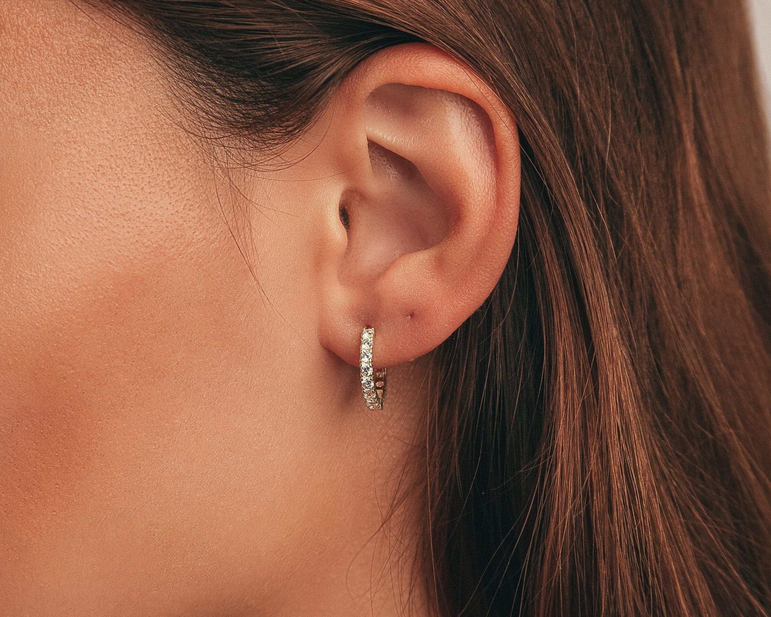 Pave Hoop Earring - 18K Gold Vermeil - Glamour Jewelry House