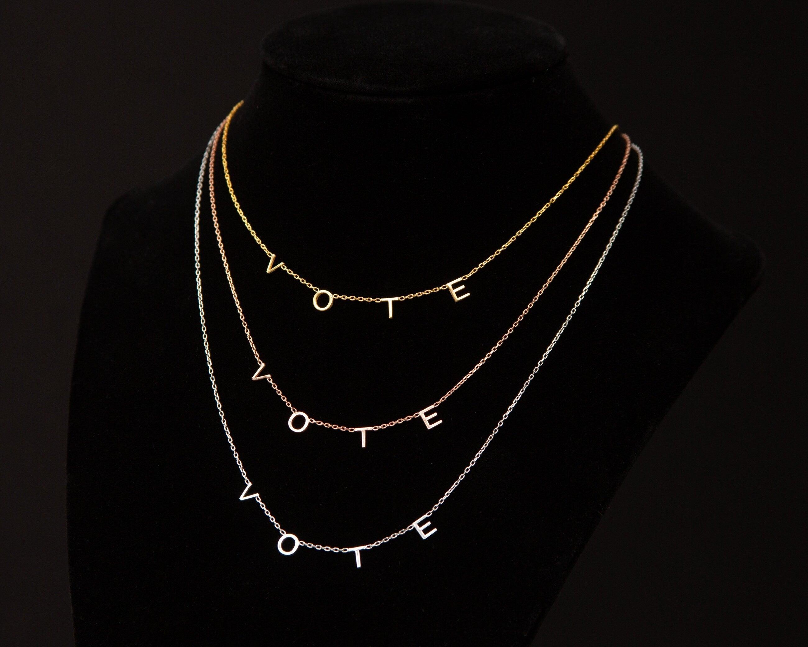 Vote Necklace - 18K Gold Vermeil - Glamour Jewelry House