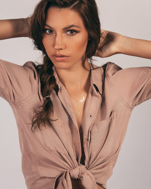 Initial Moon Necklace - 18K Gold Vermeil - Glamour Jewelry House