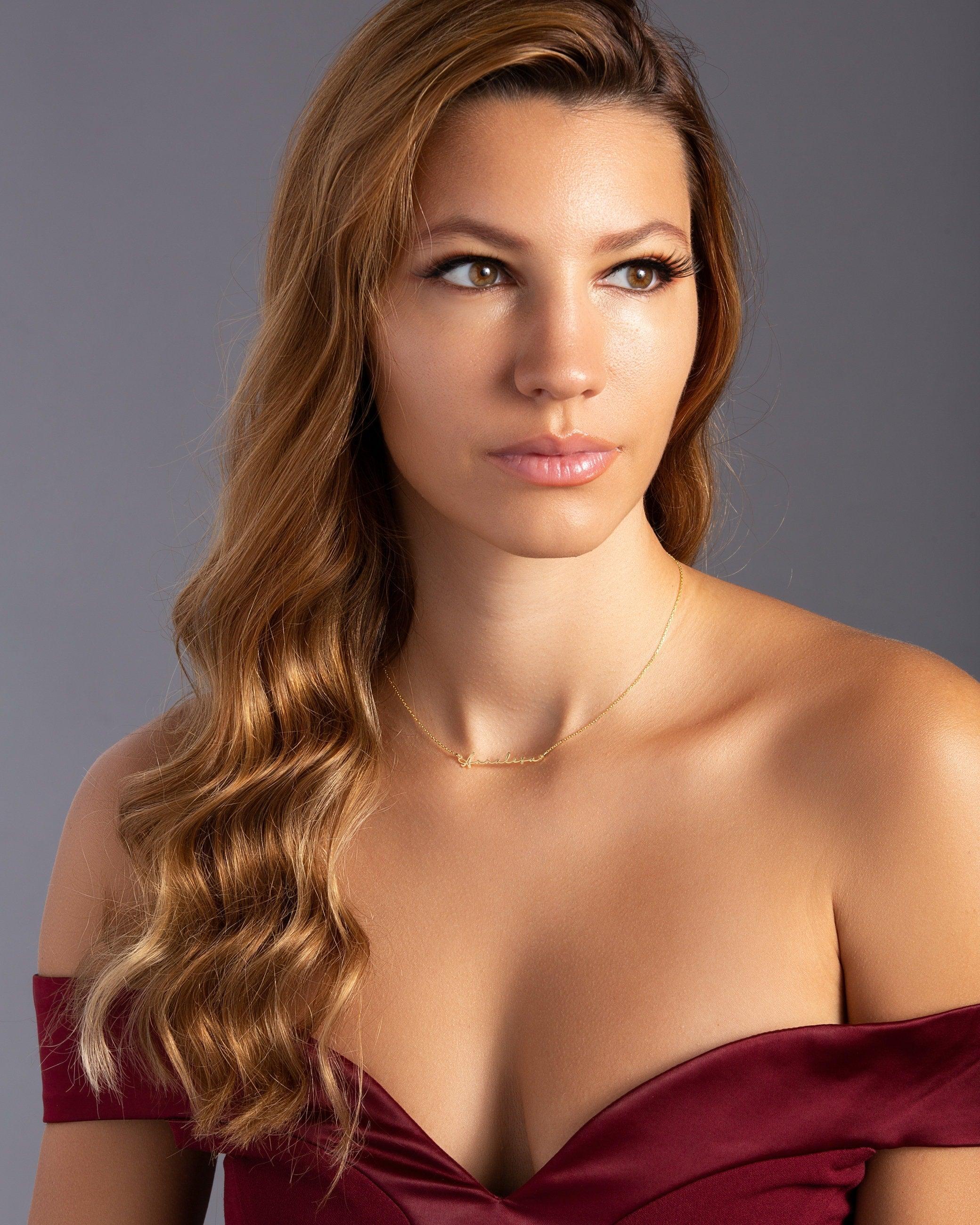 Actual Signature Necklace - 18K Gold Vermeil - Glamour Jewelry House