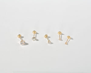 14K Solid Gold Stud Earring - Glamour Jewelry House