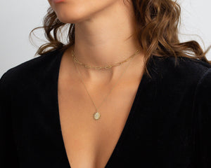 Sun Evil Eye Necklace - 18K Gold Vermeil - Glamour Jewelry House