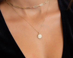 Sun Evil Eye Necklace - 18K Gold Vermeil - Glamour Jewelry House