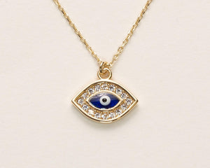 Evil Eye Necklace - 18K Gold Vermeil - Glamour Jewelry House
