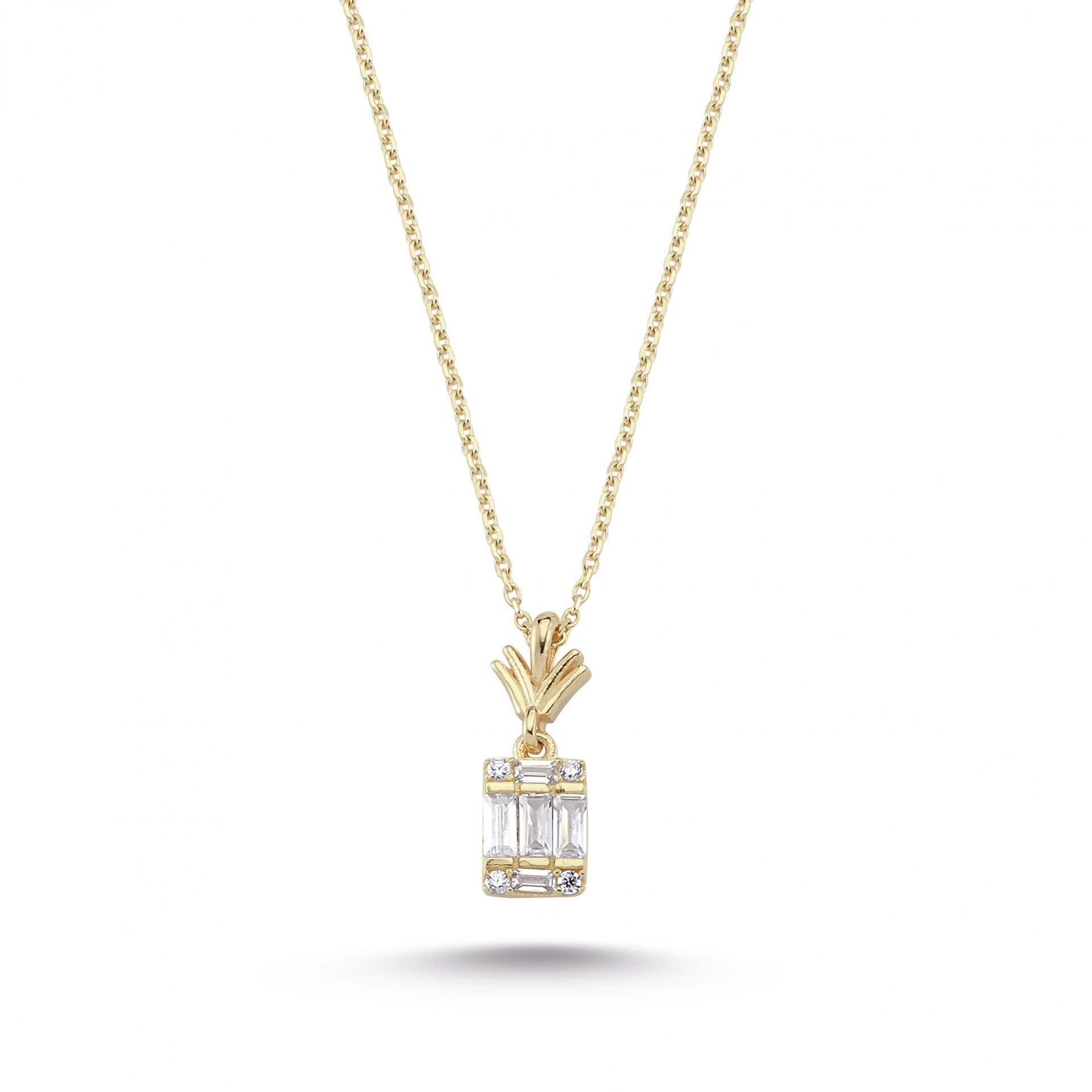 Pineapple Baguette Necklace - 18K Gold Vermeil - Glamour Jewelry House