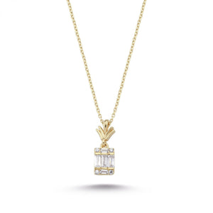 Pineapple Baguette Necklace - 18K Gold Vermeil - Glamour Jewelry House