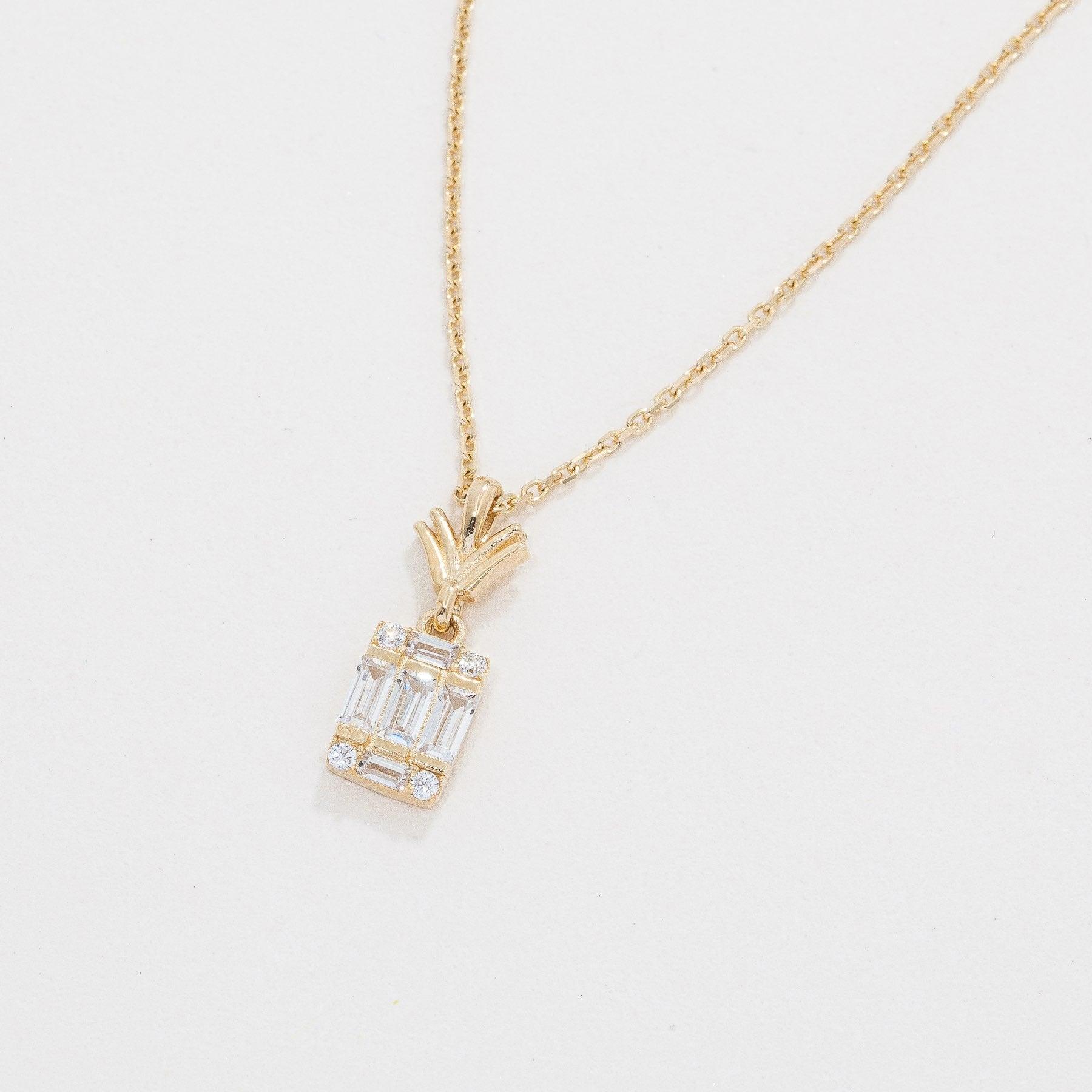 Pineapple Baguette Necklace - 18K Gold Vermeil - Glamour Jewelry House