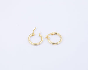 Silver Hoop Earrings - 18K Gold Vermeil - Glamour Jewelry House