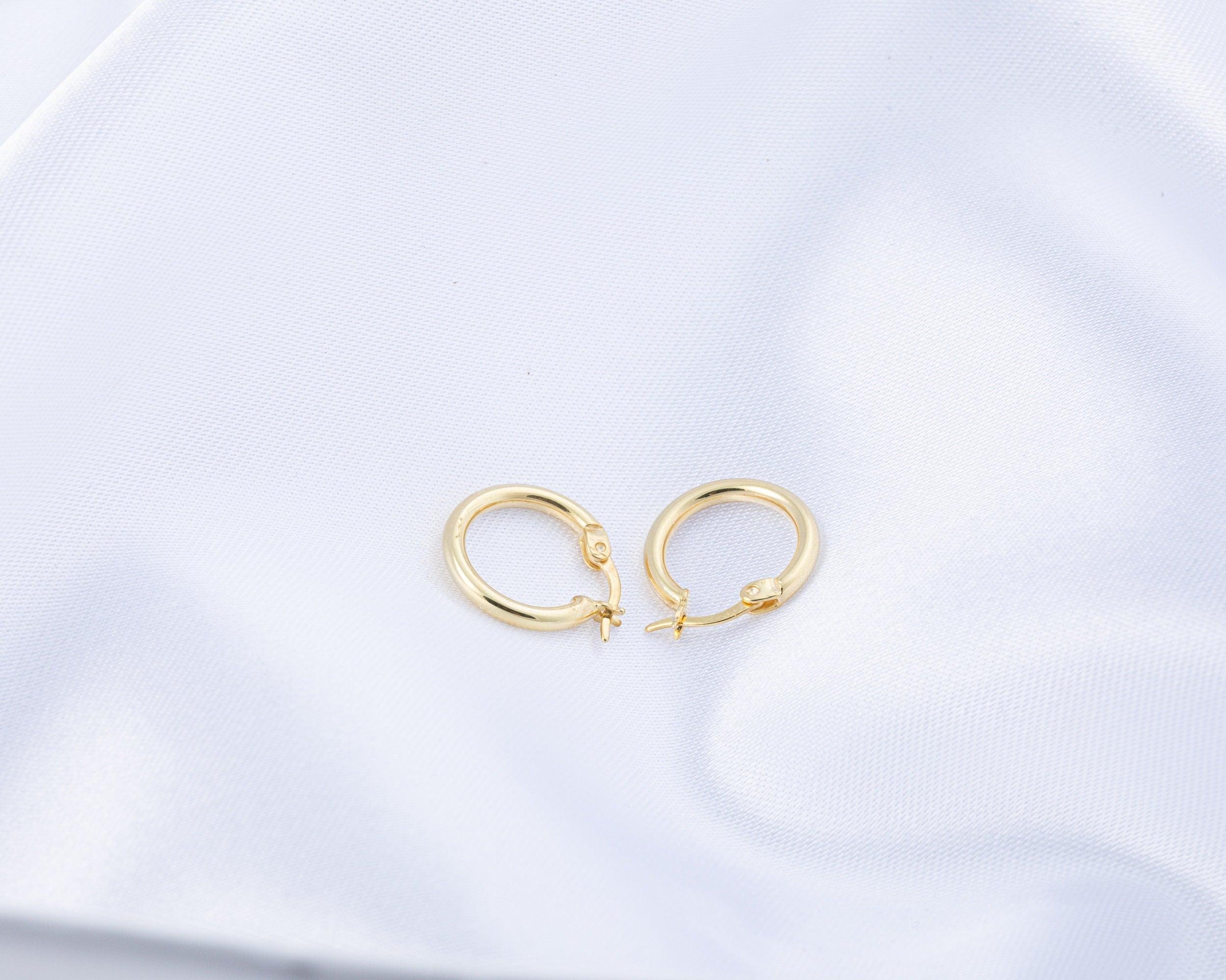 Silver Hoop Earrings - 18K Gold Vermeil - Glamour Jewelry House