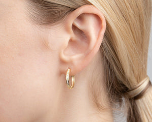 Dainty Hoop Earrings - 18K Gold Vermeil - Glamour Jewelry House