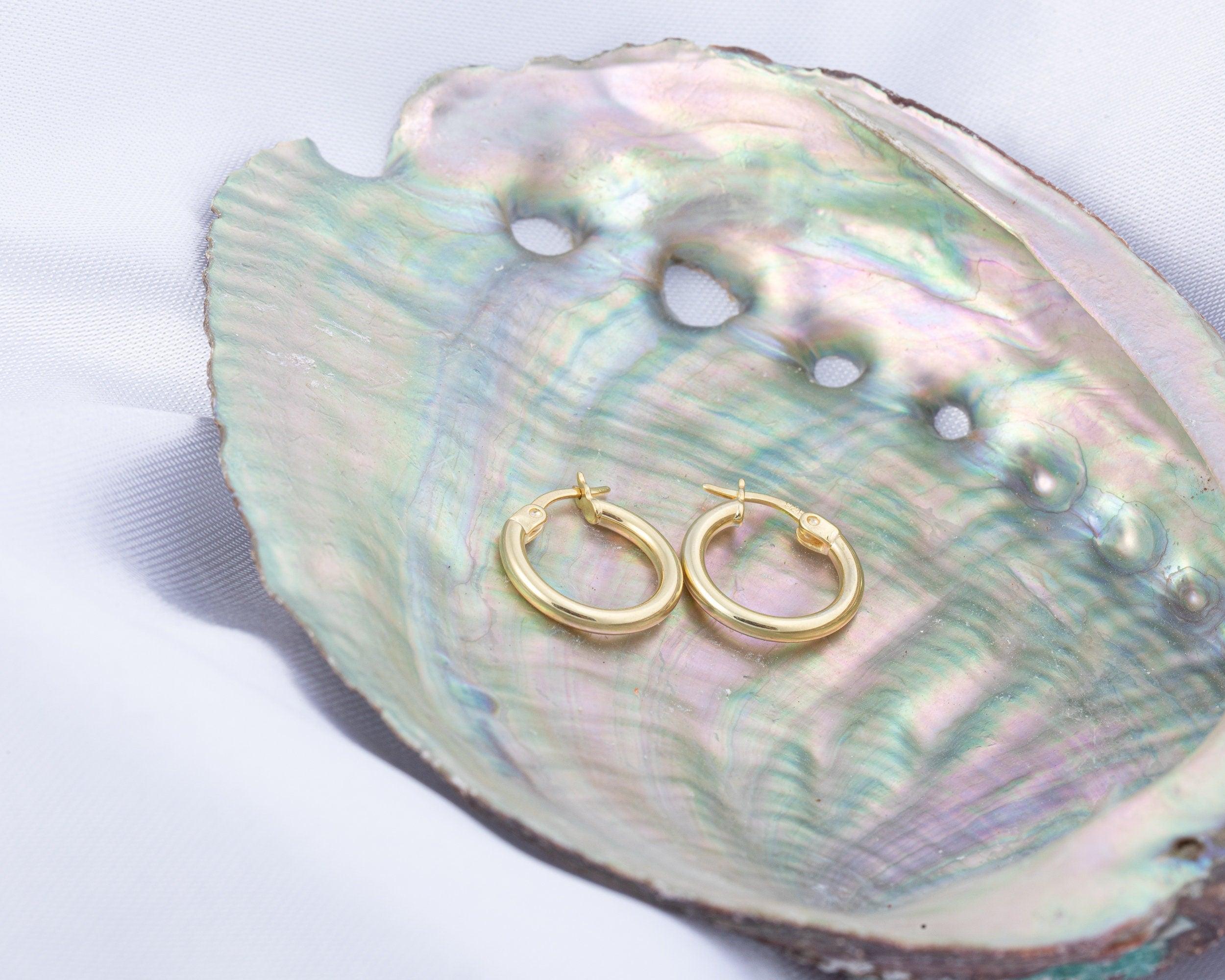 Silver Hoop Earrings - 18K Gold Vermeil - Glamour Jewelry House