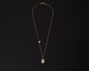 Personalized Hamsa Name Necklace - 18K Gold Vermeil - Glamour Jewelry House