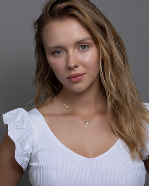 Personalized Evil Eye Necklace - 18K Gold Vermeil - Glamour Jewelry House