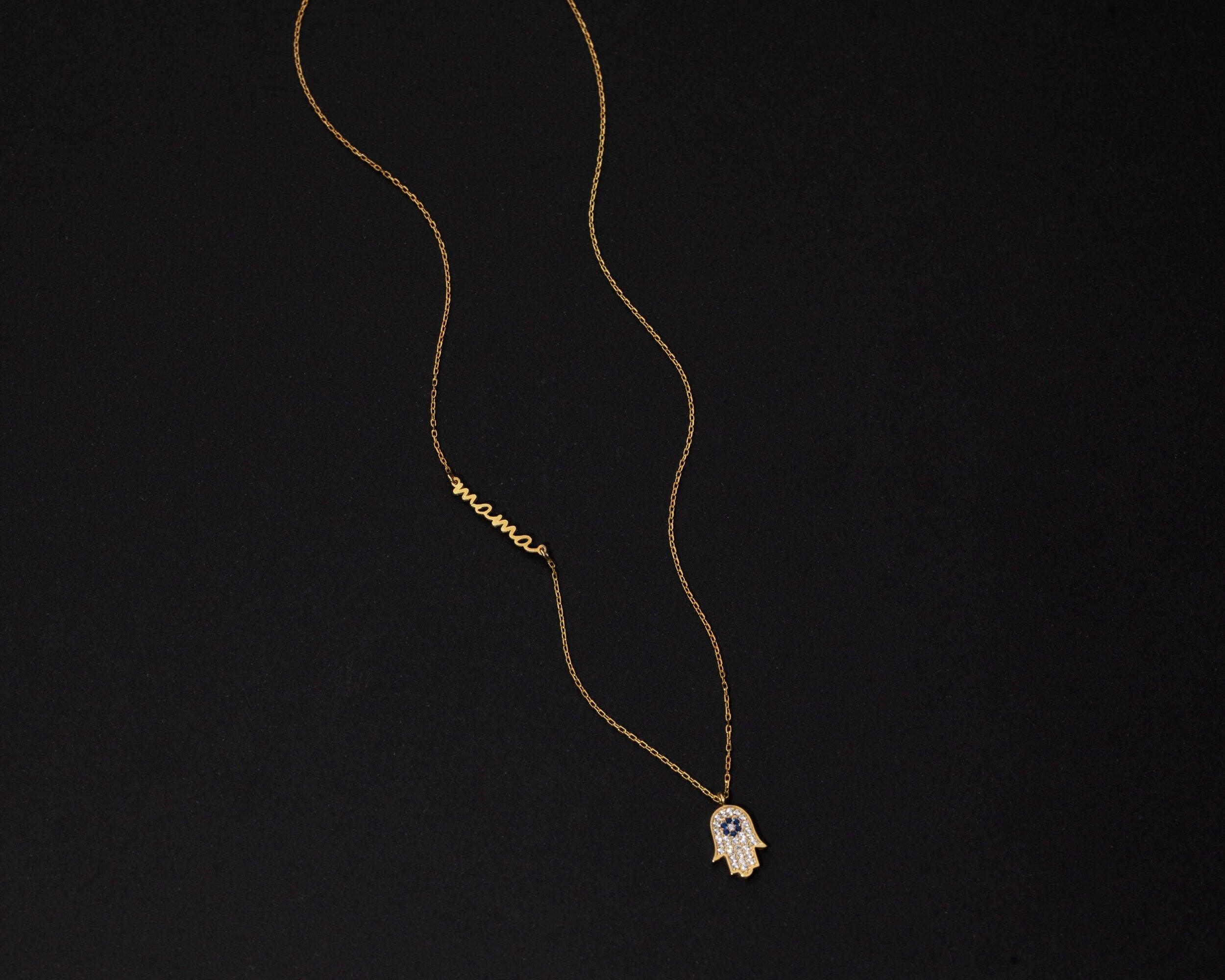 Personalized Hamsa Name Necklace - 18K Gold Vermeil - Glamour Jewelry House