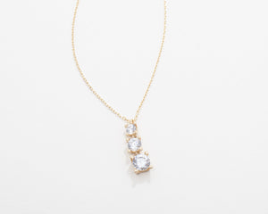 Triple Solitaire Necklace - 18K Gold Vermeil - Glamour Jewelry House