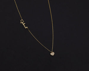 Name Necklace with Heart - 18K Gold Vermeil - Glamour Jewelry House