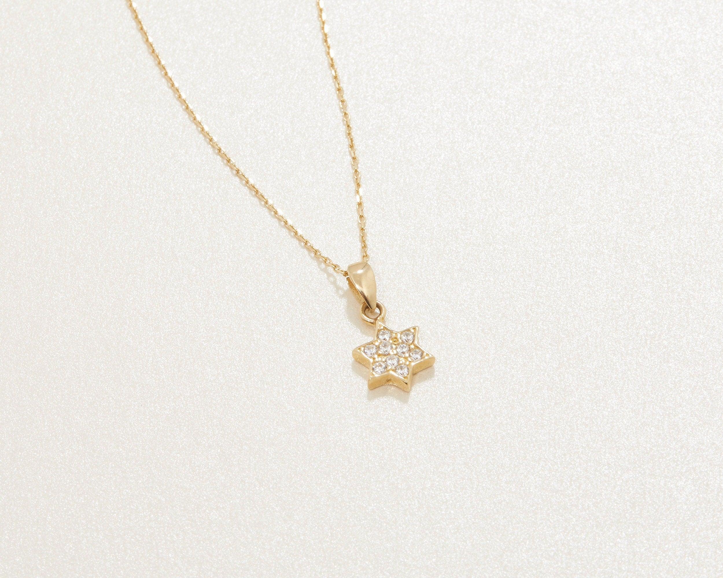Pave Star of David Necklace - 18K Gold Vermeil - Glamour Jewelry House