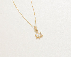 Pave Star of David Necklace - 18K Gold Vermeil - Glamour Jewelry House
