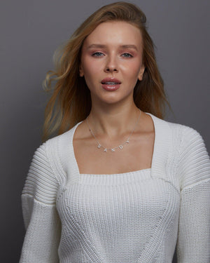 Pave Initials Necklace - 18K Gold Vermeil - Glamour Jewelry House