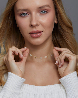Pave Initials Necklace - 18K Gold Vermeil - Glamour Jewelry House