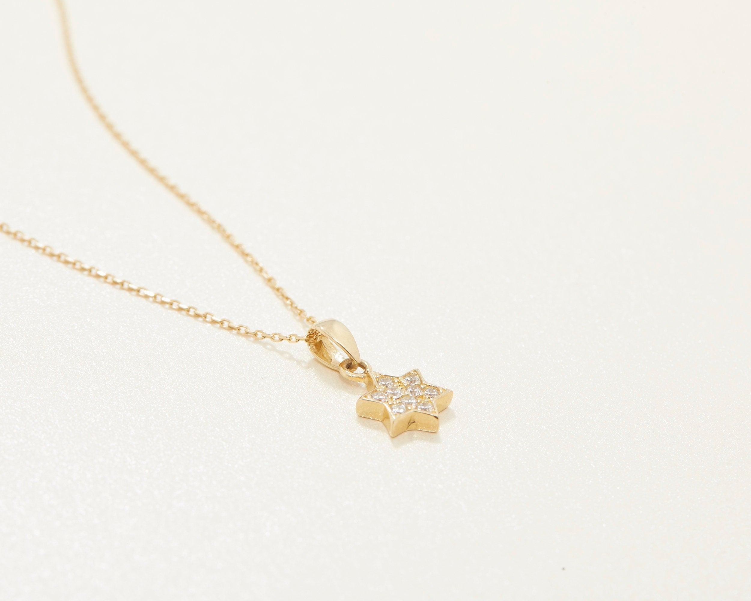 Pave Star of David Necklace - 18K Gold Vermeil - Glamour Jewelry House