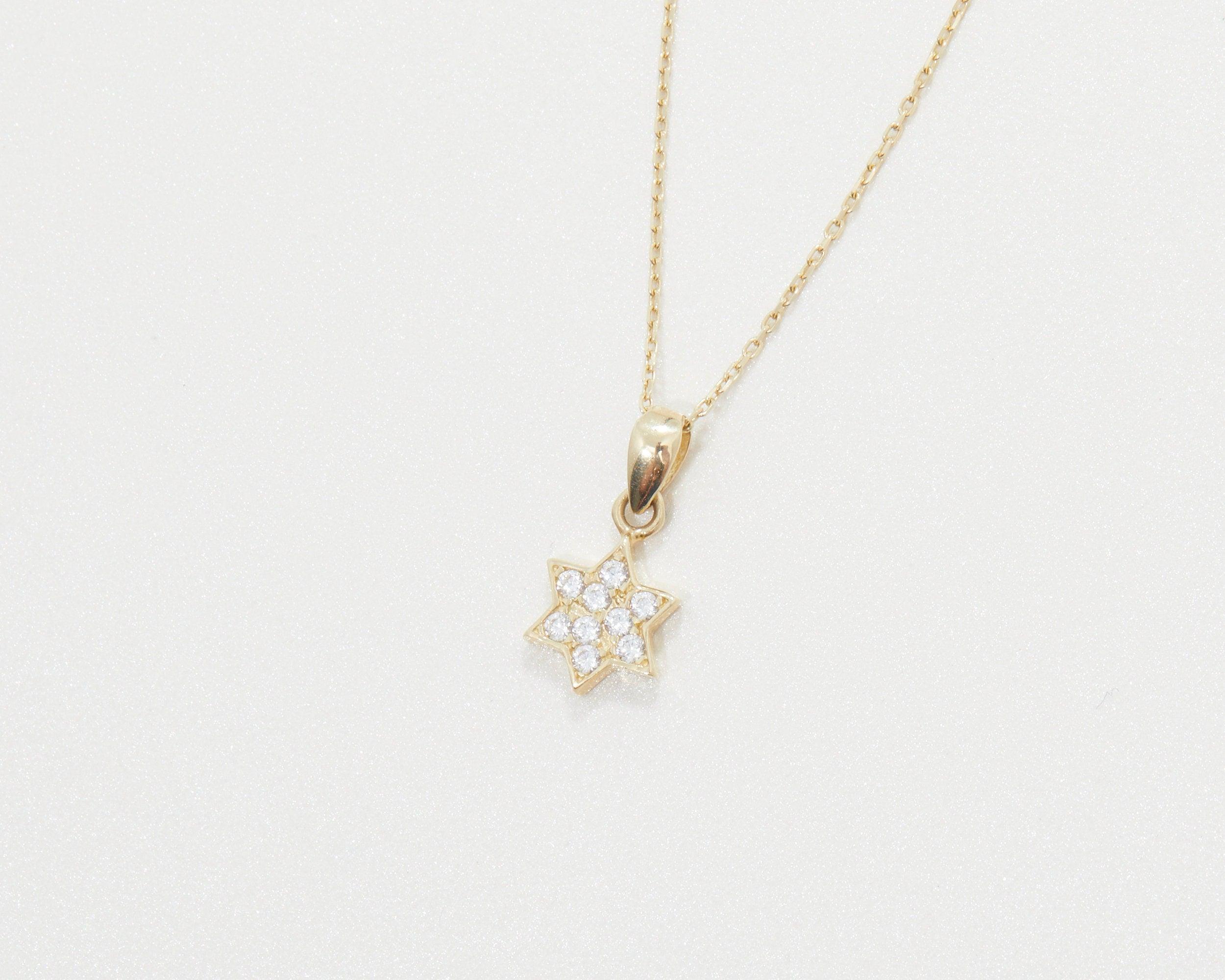 Pave Star of David Necklace - 18K Gold Vermeil - Glamour Jewelry House
