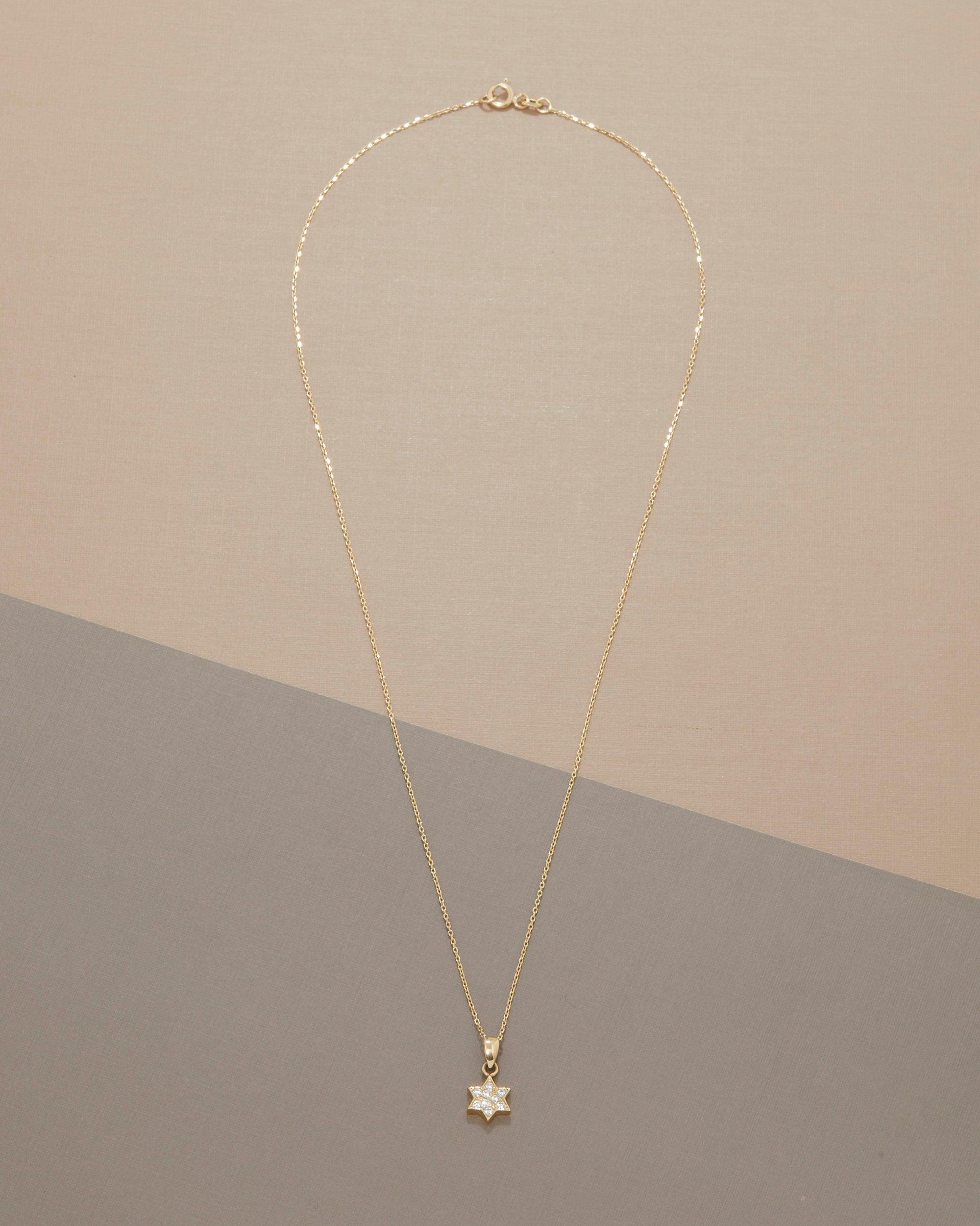 Pave Star of David Necklace - 18K Gold Vermeil - Glamour Jewelry House