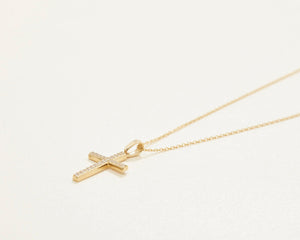 Cross Necklace with CZ Diamonds - 18K Gold Vermeil - Glamour Jewelry House