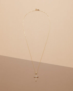 Cross Necklace with CZ Diamonds - 18K Gold Vermeil - Glamour Jewelry House