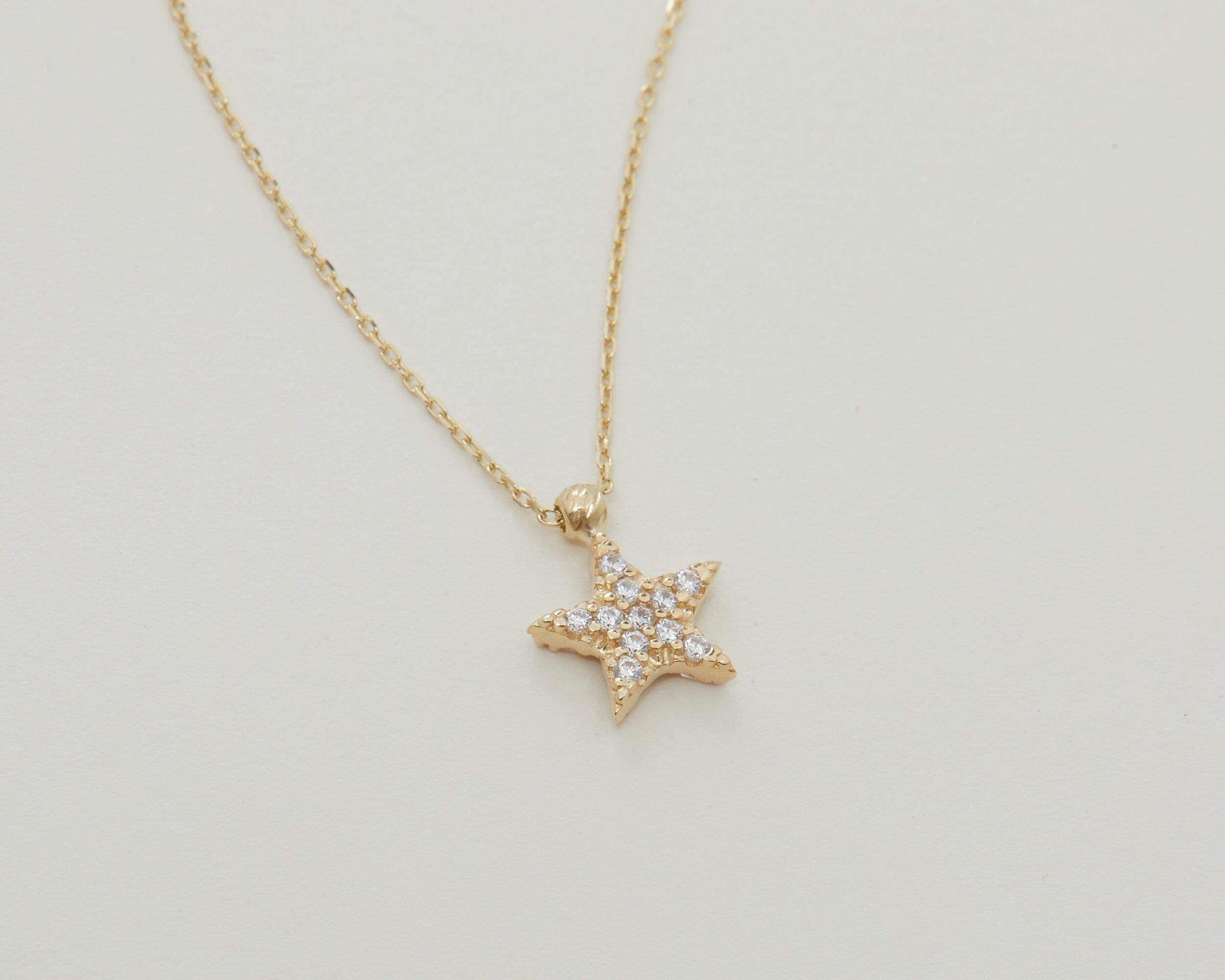 Star Pave Necklace - 18K Gold Vermeil - Glamour Jewelry House