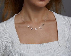 Pave Initials Necklace - 18K Gold Vermeil - Glamour Jewelry House